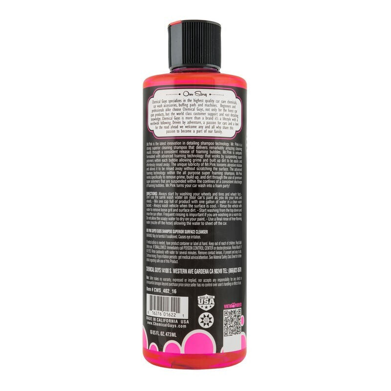 Chemical Guys Mr. Pink Super Suds Shampoo & Superior Surface Cleaning Soap - 16oz (P6) CWS_402_16