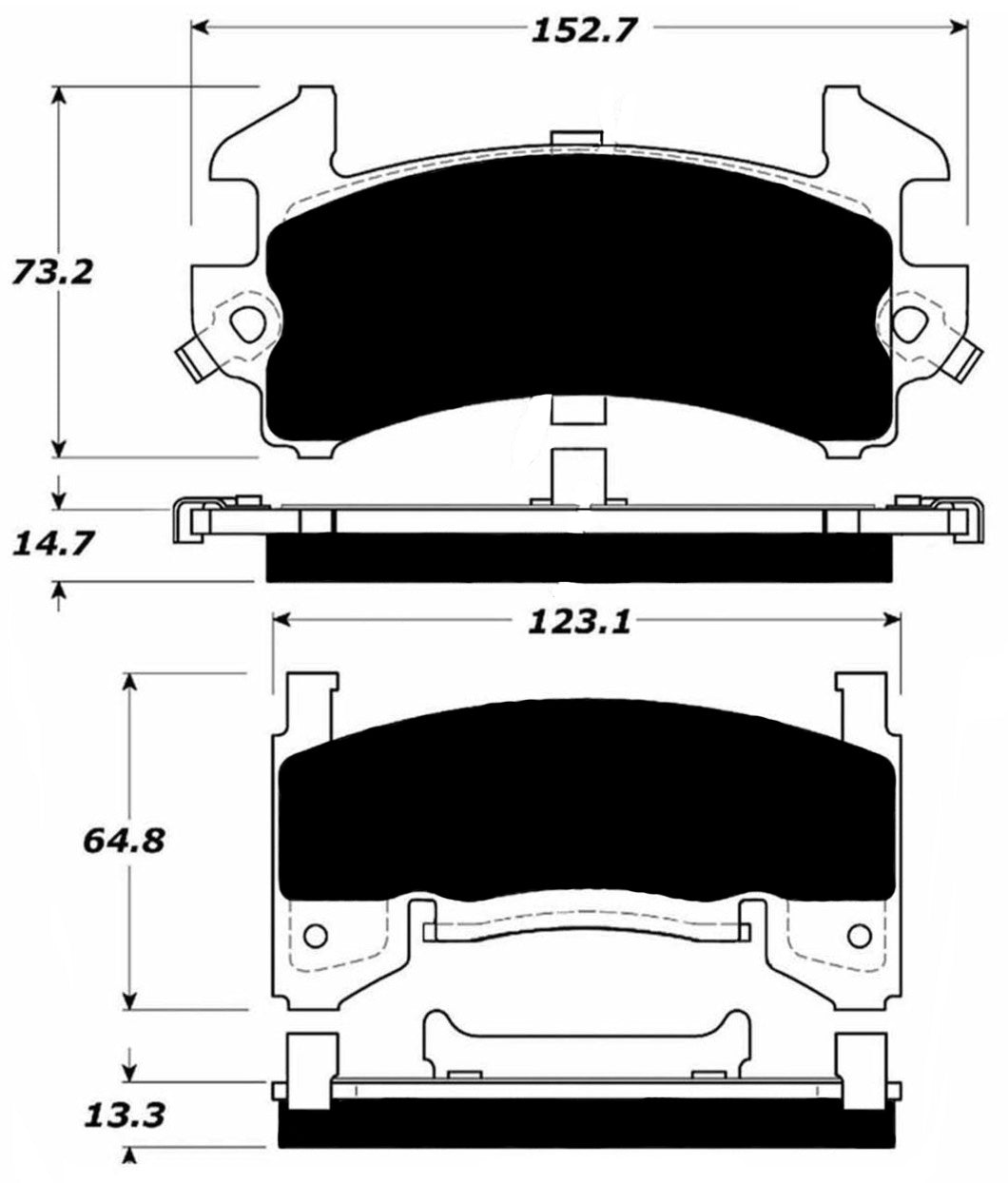 Porterfield Brake Pads for 1993 GMC TYPHOON