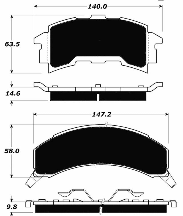 Porterfield Brake Pads for 1986 PONTIAC FIERO