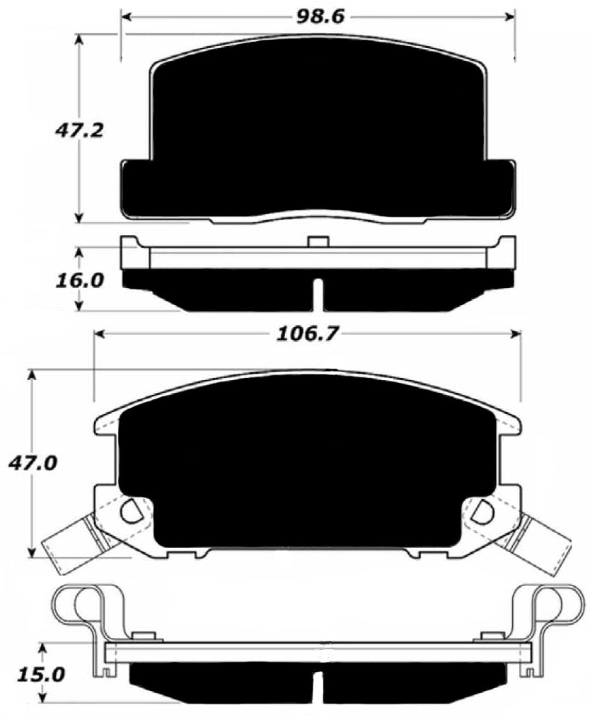 Porterfield Brake Pads for 1986 TOYOTA MR 2