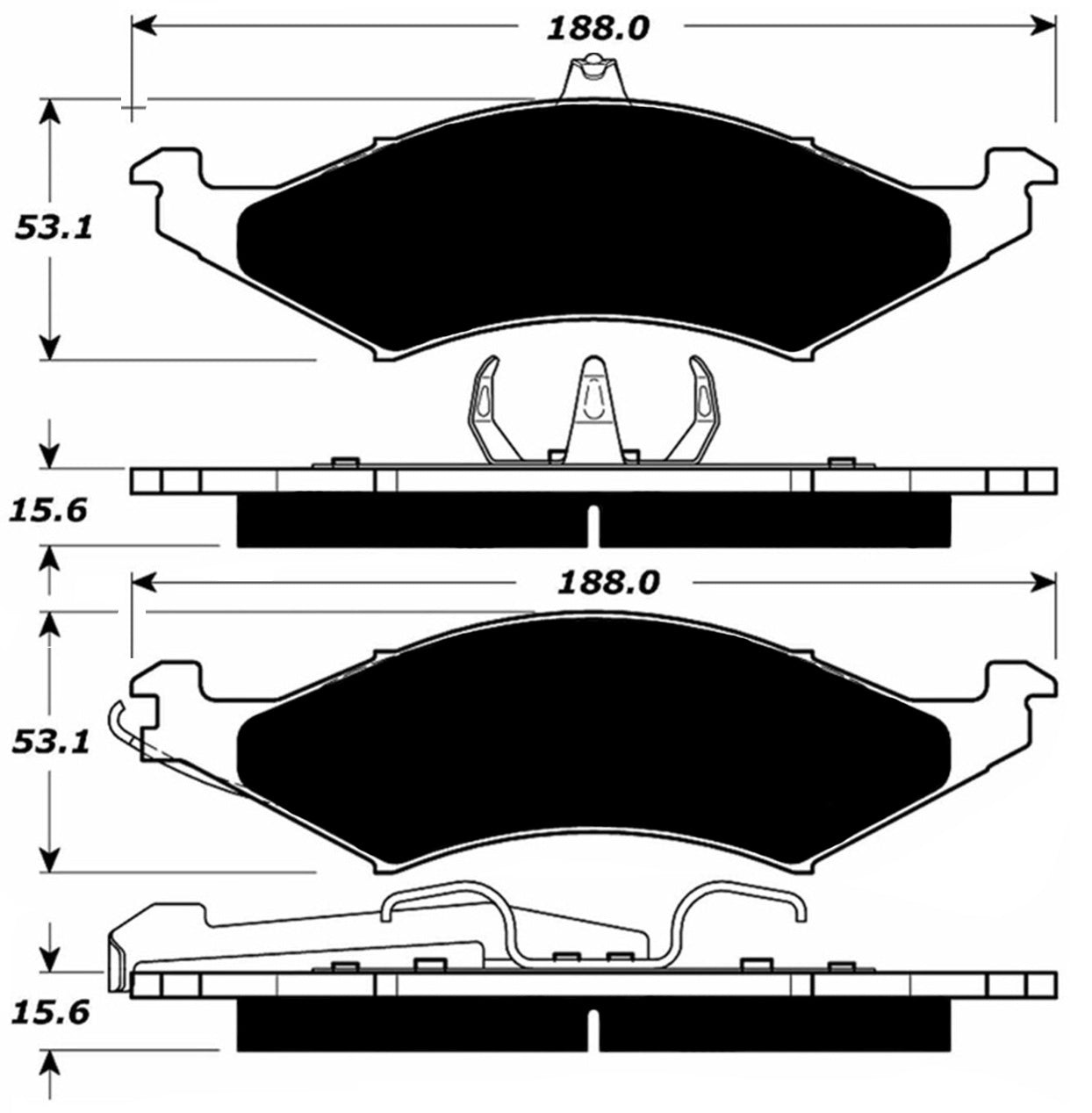 Porterfield Brake Pads for 1993 FORD TAURUS R/Drum