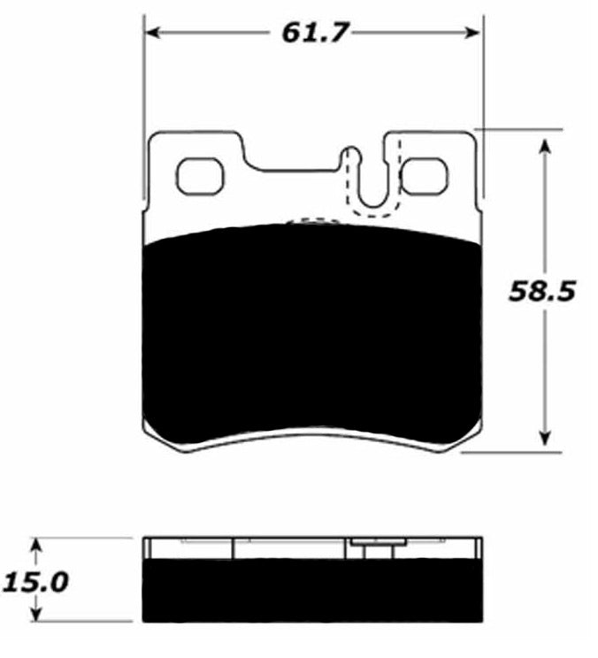 Porterfield Brake Pads for 1998 MERCEDES-BENZ C280 2 Pin Pad Rear Caliper
