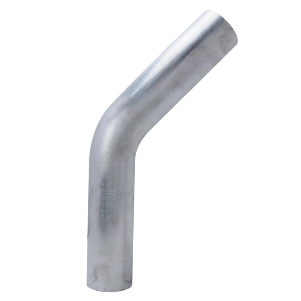 HPS 3-1/2" OD 45 Degree Bend 6061 Aluminum Elbow Pipe Tubing 16 Gauge w/ 3 1/2" CLR