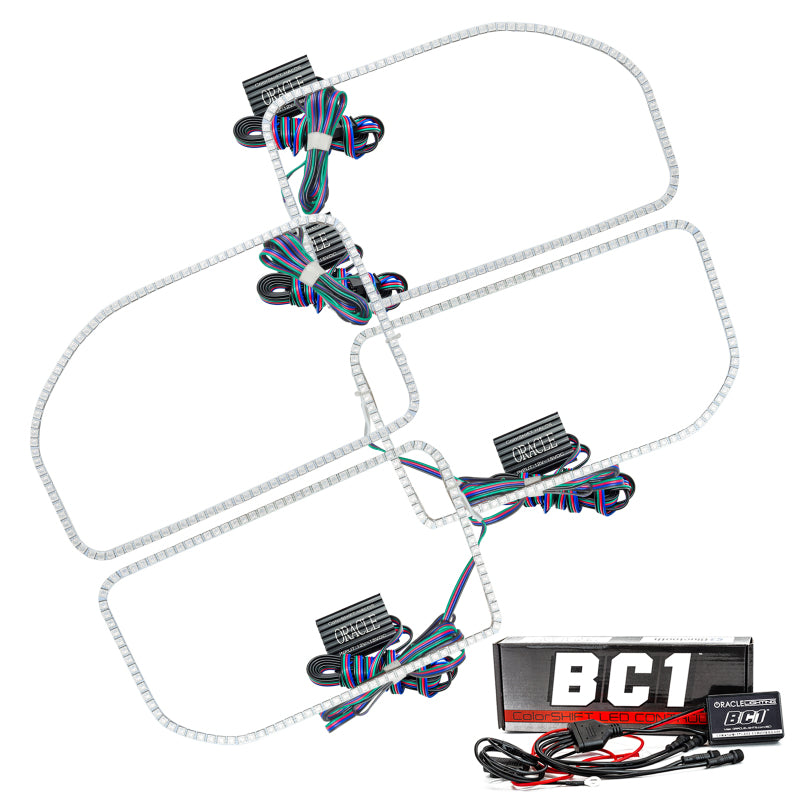 ORACLE Lighting Oracle Ford F250/350 11-16 Halo Kit (Square Ring Design) - ColorSHIFT w/ BC1 Controller 2383-335