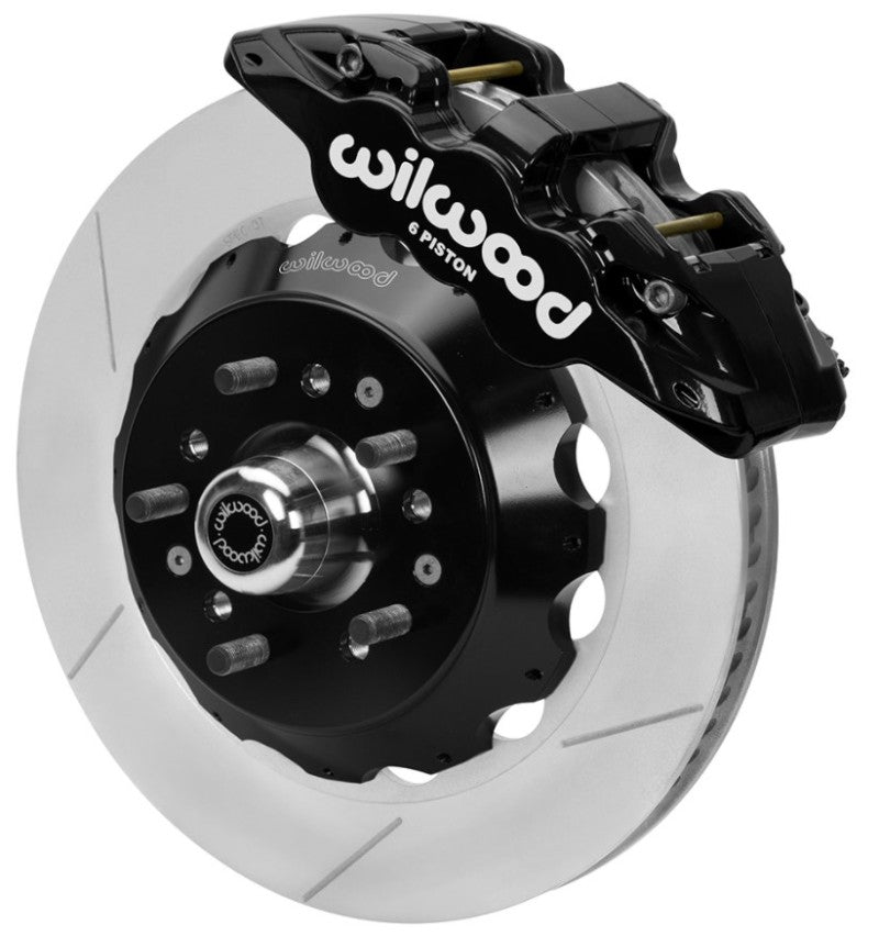 Wilwood 70-81 FBody/75-79 A&XBody AERO6 Frt BBK 14in Rtr Blk Calipers Use w/ Pro Drop Spindle 140-16197