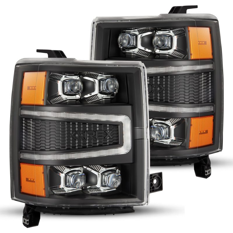 AlphaRex 04-15 Chevy 1500HD NOVA-Series LED Proj Headlights Black w/Activ Light/Seq Signal & SB DRL 880239