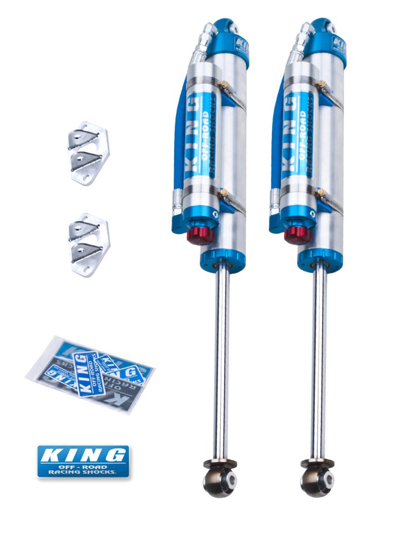 King Shocks 97-06 Jeep Wrangler TJ Rear 2.5 Dia Piggy Hose Res Shock 0-2in Lift w/Adjuster (Pair) 25001-161A Main Image