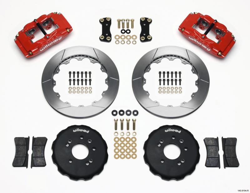 Wilwood FSLI4 Front Hat Kit 13.00in Drilled Red Nissan 240SX 140-9194-R Main Image