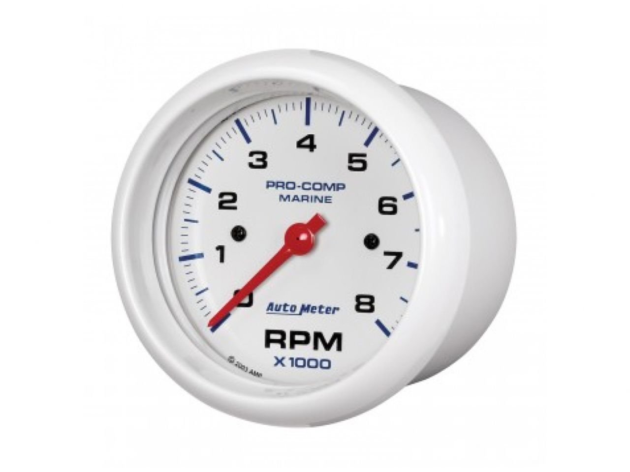 Autometer 3-3/8" IN-Dash Tachometer, 0-8,000 RPM, Marine White