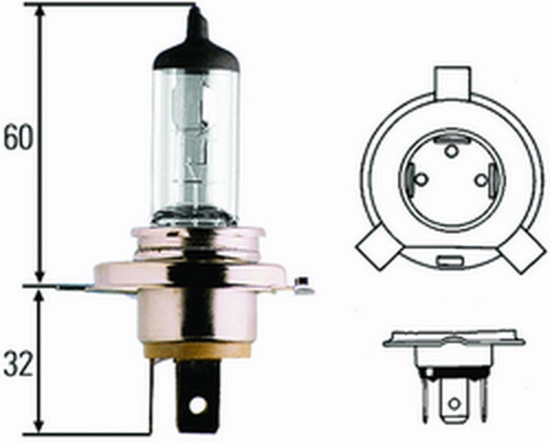 Hella H4 24V 75/70W Halogen Bulb (Min Order Qty 10) H83140211 Main Image