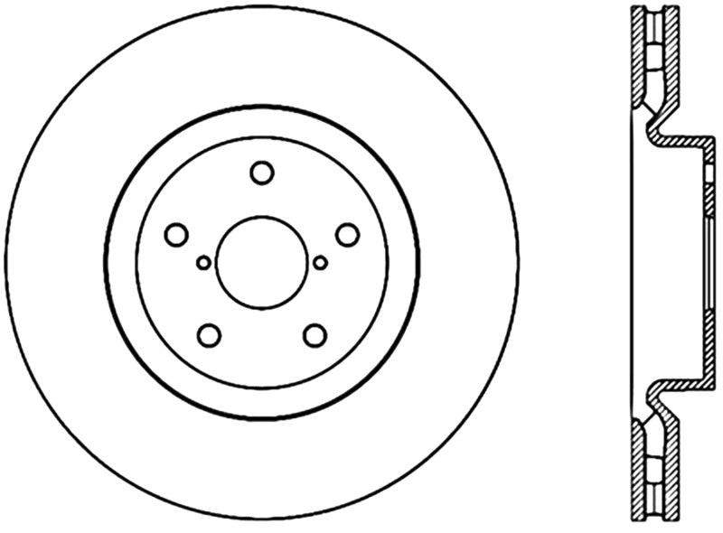 StopTech Sport Cross Drilled Brake Rotor; Front Left