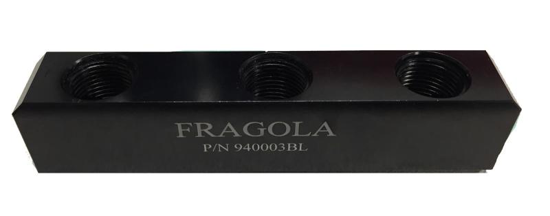 Fragola -10AN Female Three Port Fuel Pressure Log 940003-BL