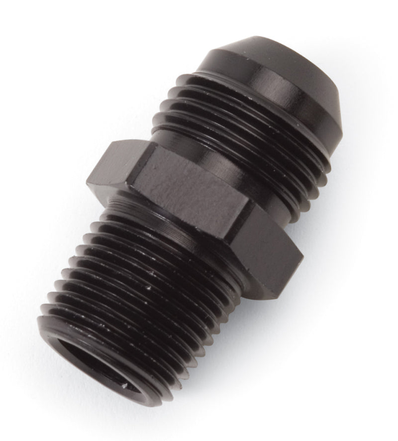 Russell -8 AN Straight Flare To Pipe Adapter (Black Finish)