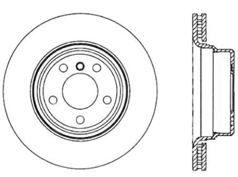 StopTech Sport Drilled/Slotted Brake Rotor; Rear Left