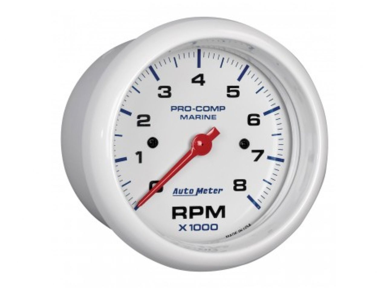 Autometer 3-3/8" IN-Dash Tachometer, 0-8,000 RPM, Marine White