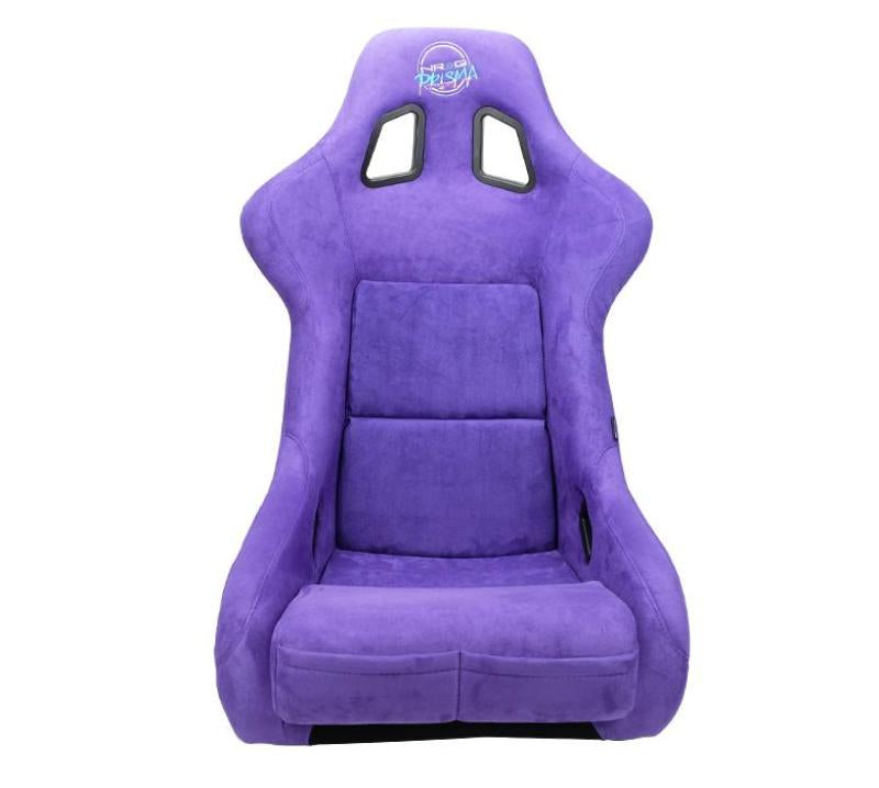 NRG FRP Bucket Seat PRISMA Edition w/ Pearlized Back/ Purple Alcantara w/ Phone Pockets - Large FRP-302PP-PRIMSA