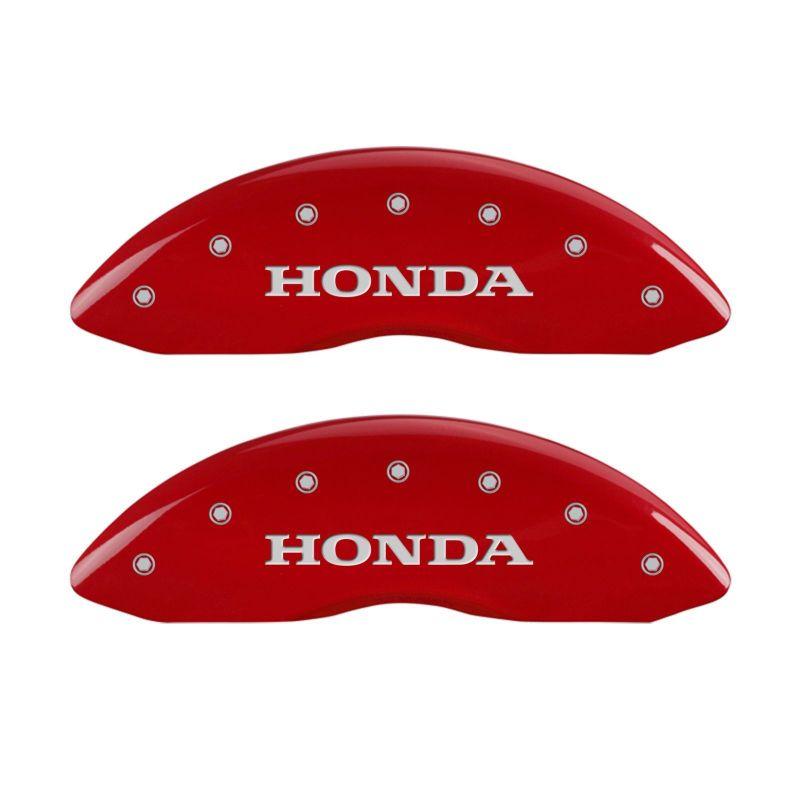 MGP 4 Caliper Covers Engraved Front Honda Engraved Rear H Logo Red finish silver ch 20213SHOHRD Main Image