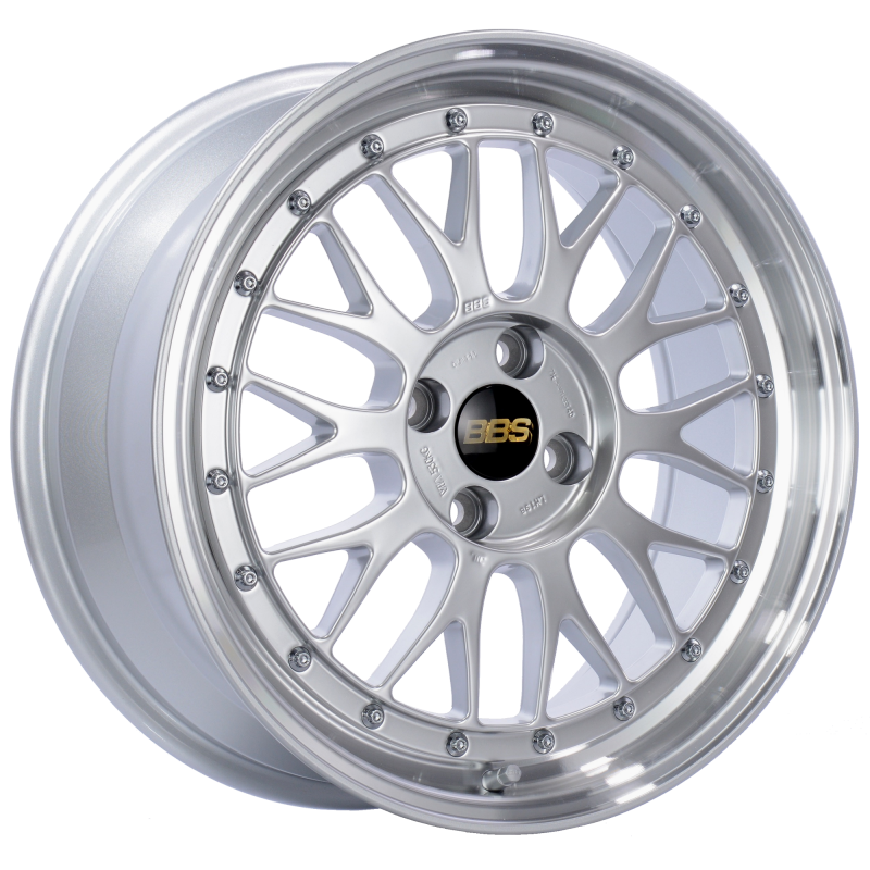 BBS LM 17x7.5 4x100 ET40 Diamond Silver Center Diamond Cut Lip Wheel -70mm PFS/Clip Required LM198DSPK Main Image