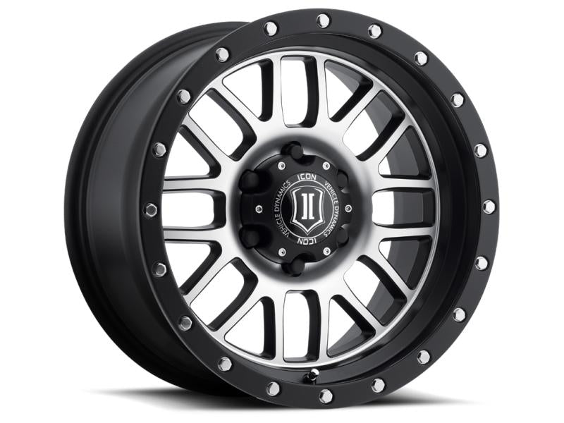 ICON Alpha 17x8.5 6x135 6mm Offset 5in BS 87.1mm Bore Satin Black/Machined Wheel 1217856350MB Main Image