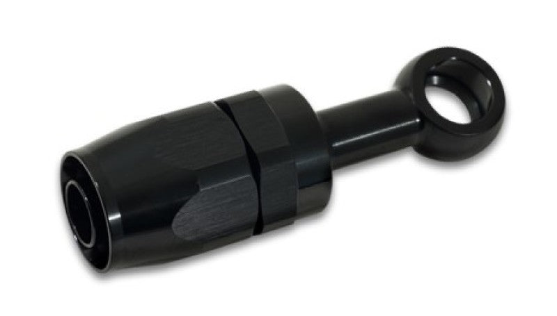 Vibrant -8AN Banjo Hose End Fitting for use with M12 or 7/16in Banjo Bolt - Aluminum Black 24083