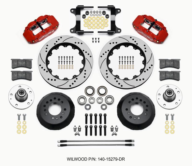 Wilwood Narrow Superlite 6R Front Hub Kit 14.00in Drill Red 82-92 Camaro//Firebird 140-15279-DR Main Image