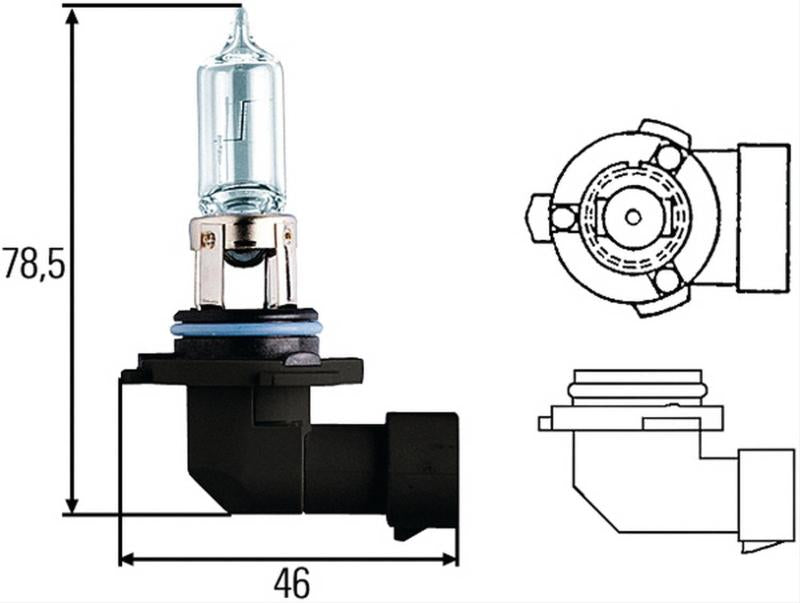 Hella 9005/HB3 12V 100W P20d T4 Halogen Bulb H83165271 Main Image