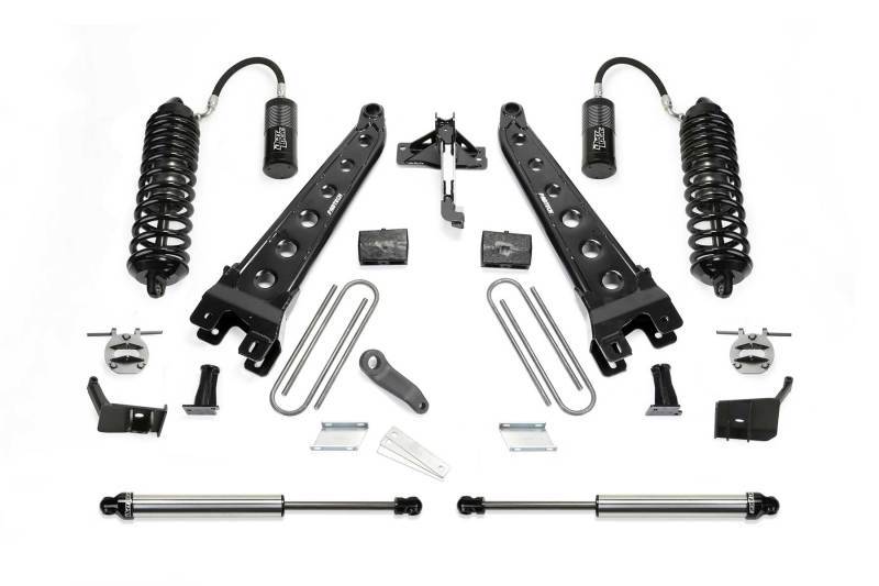 Fabtech 17-20 Ford F250/350 4WD Diesel 4in Radius Arm System w/DL 4.0 Coilovers & Rear DL Shocks K2227DL Main Image