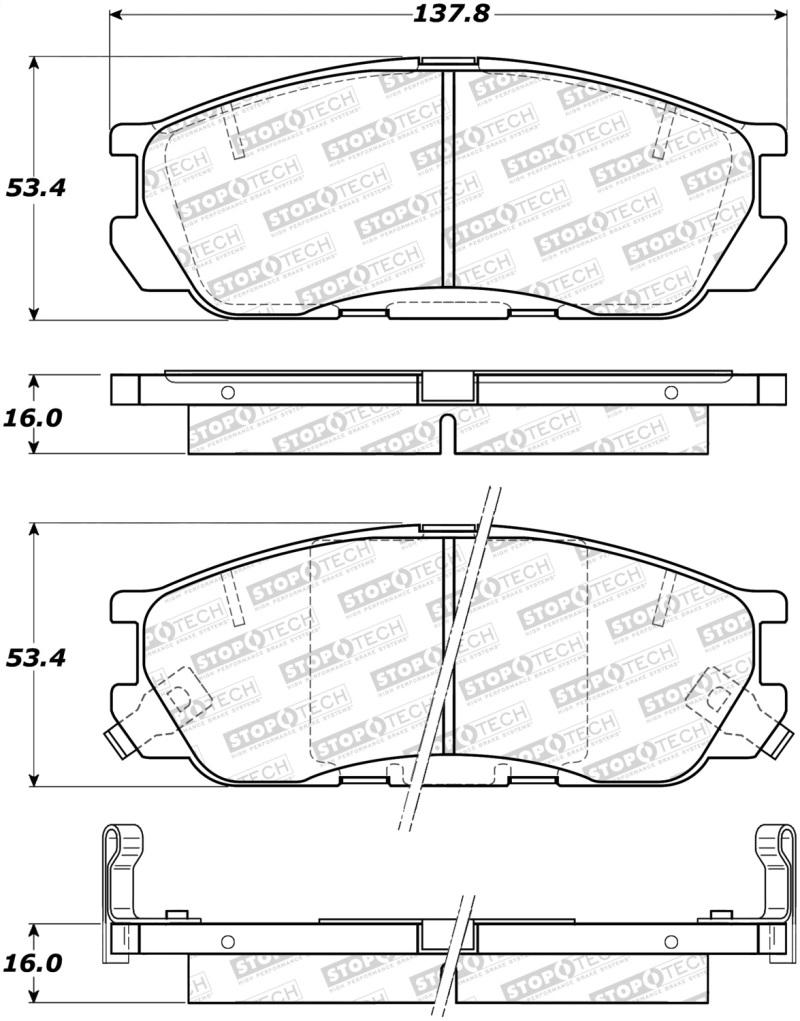 StopTech Street Brake Pads - Rear 308.05520 Main Image