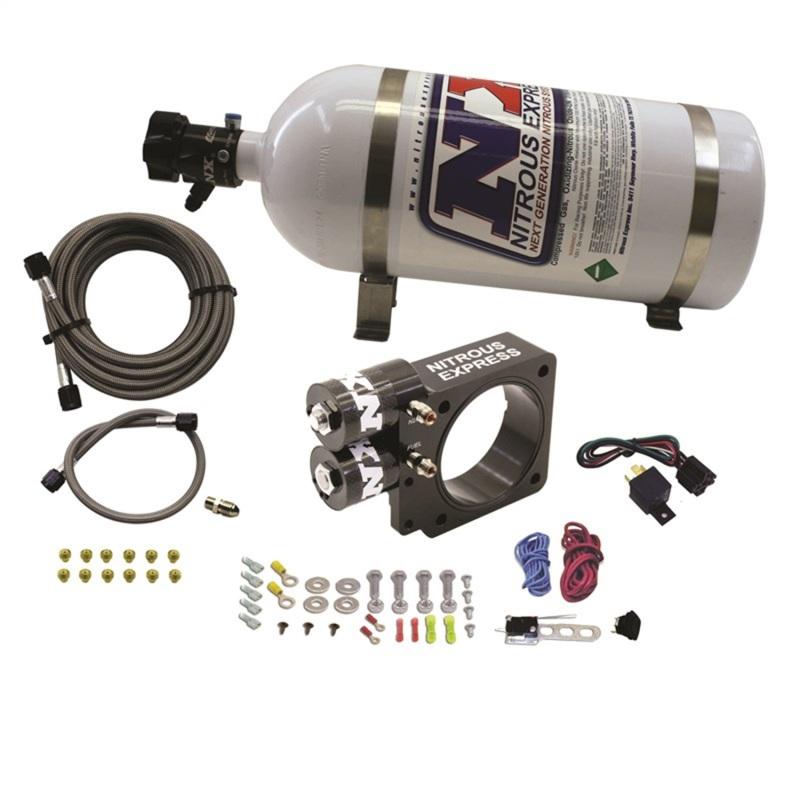 Nitrous Express 86-93 Ford Mustang GT 5.0L (Pushrod) Nitrous Plate Kit w/10lb Bottle 20955-10 Main Image