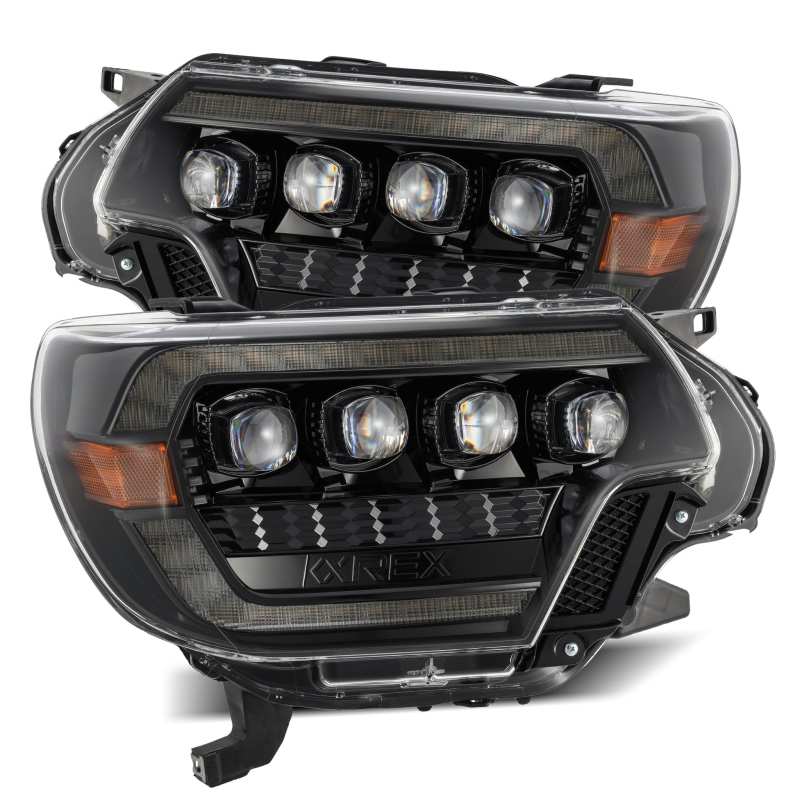 AlphaRex 12-15 Toyota Tacoma NOVA LED Proj Headlights Plank Alpha Blk w/Activ Light/Seq Signal/DRL 880752