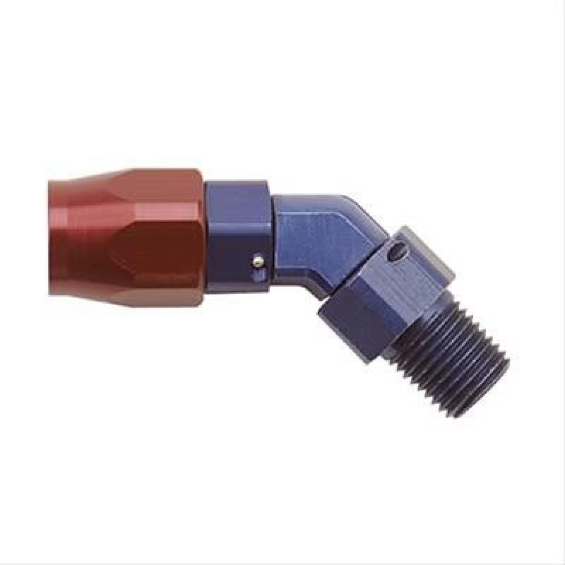 Fragola -8AN x 45 Degree Hose End x 1/2 NPT - Black 194588-BL