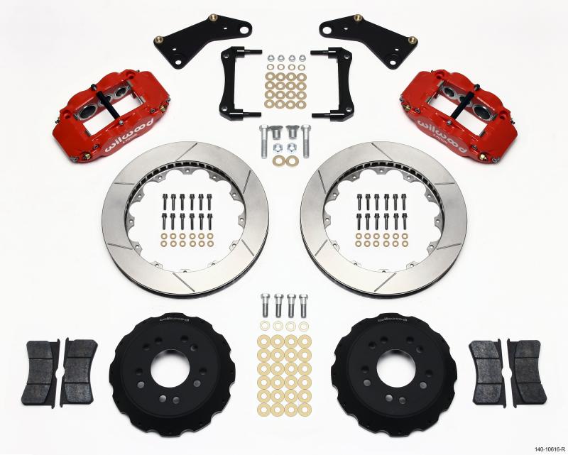 Wilwood Narrow Superlite 6R Front Hat Kit 13.06in Red 65-82 Corvette C2/C3 140-10616-R Main Image