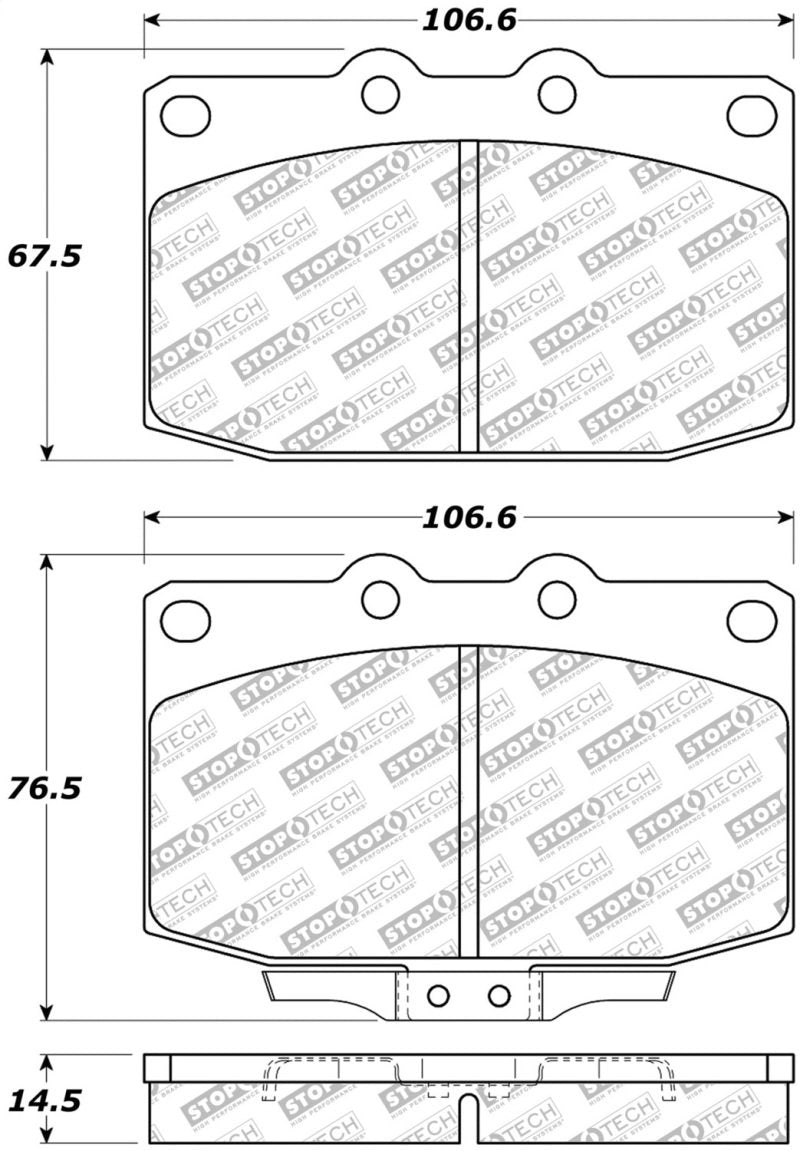 StopTech 86-91 Mazda RX-7 Street Select Front Brake Pads 305.03310 Main Image