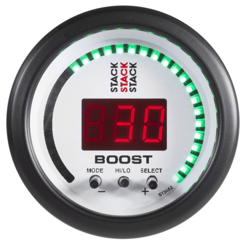 Autometer Stack 52mm -1 to +2 Bar (-30INHG to +30 PSI) Boost Controller - White ST3462