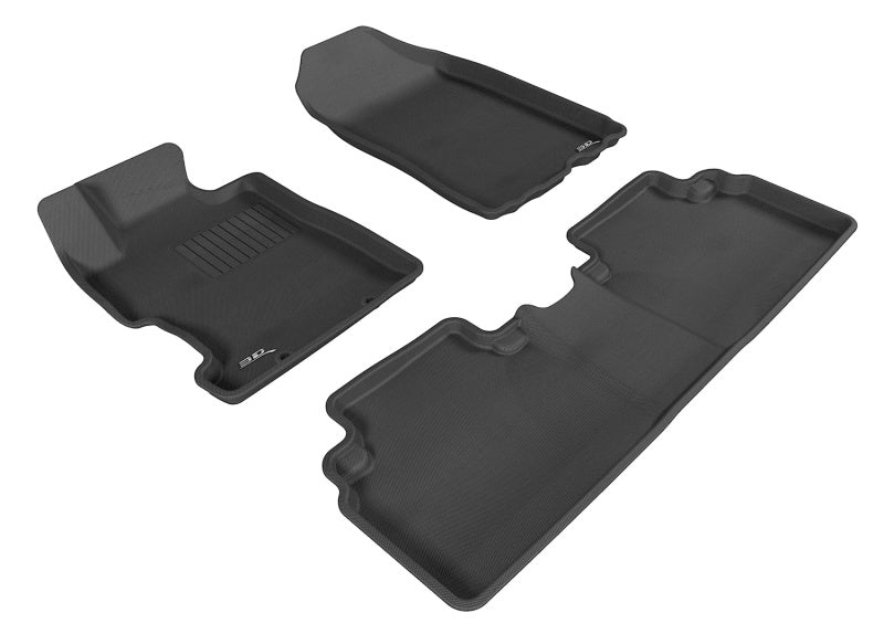 3D MAXpider 2006-2011 Honda Civic Sedan Kagu 1st & 2nd Row Floormats - Black L1HD01201509