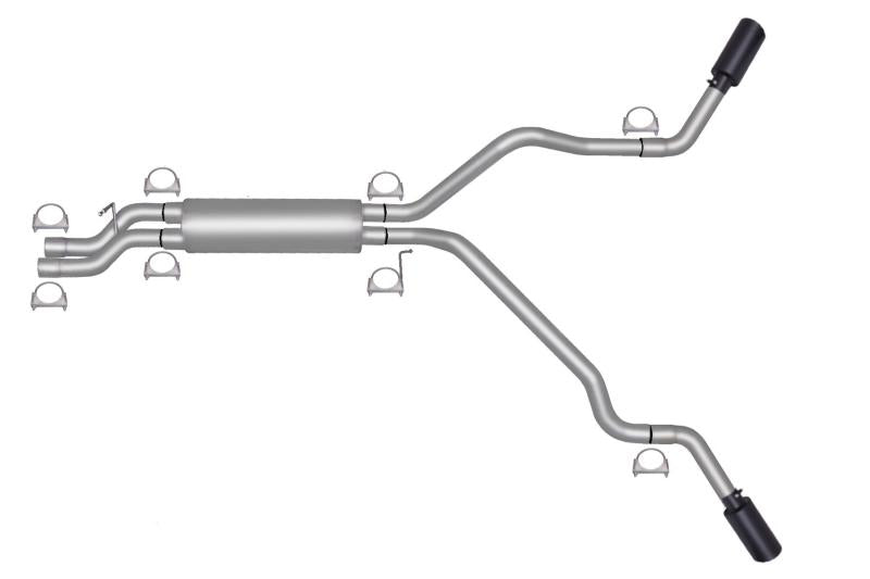 Gibson 99-03 GMC Sierra 1500 SL 5.3L 2.5in Cat-Back Dual Extreme Exhaust - Black Elite 65009B Main Image