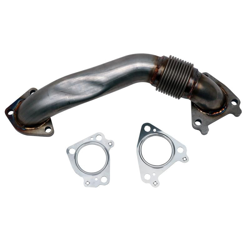 Wehrli 01-16 Chevrolet 6.6L Duramax 2in Stainless Passenger Side Up Pipe w/Gaskets (Single Turbo) WCF100654 Main Image