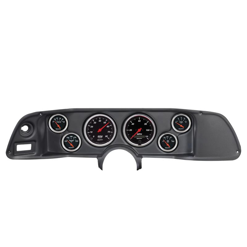 Autometer Designer Black 70-78 Camaro Dash Kit 6pc Tach / MPH / Fuel / Oil / WTMP / Volt 7022-DB Main Image