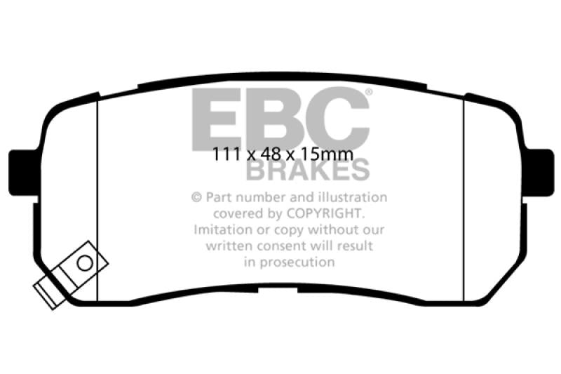 EBC 15+ Kia Sedona 3.3 Ultimax2 Rear Brake Pads UD1302 Main Image