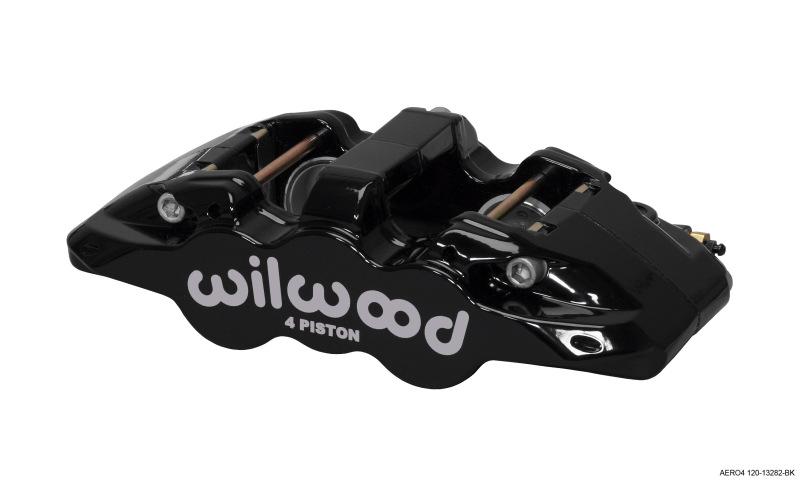 Wilwood Caliper-Aero4-L/H - Black 1.62/1.38in Pistons 1.25in Disc 120-13282-BK Main Image