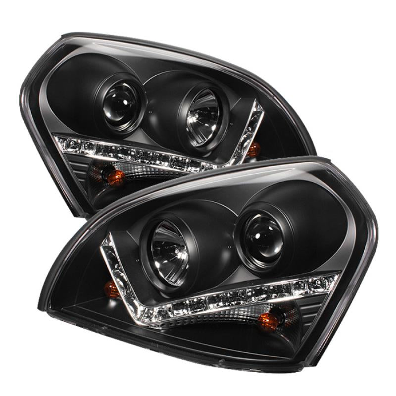 Spyder Hyundai Tucson 04-09 Projector Headlights DRL Black High H1 Low H1 PRO-YD-HYTUC04-DRL-BK 5029447 Main Image