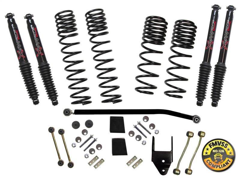 Skyjacker 2018 Jeep Wrangler (JL) 2DR 3.5in Suspension Lift Kit w/Black Max Shocks JL35BPBLT Main Image