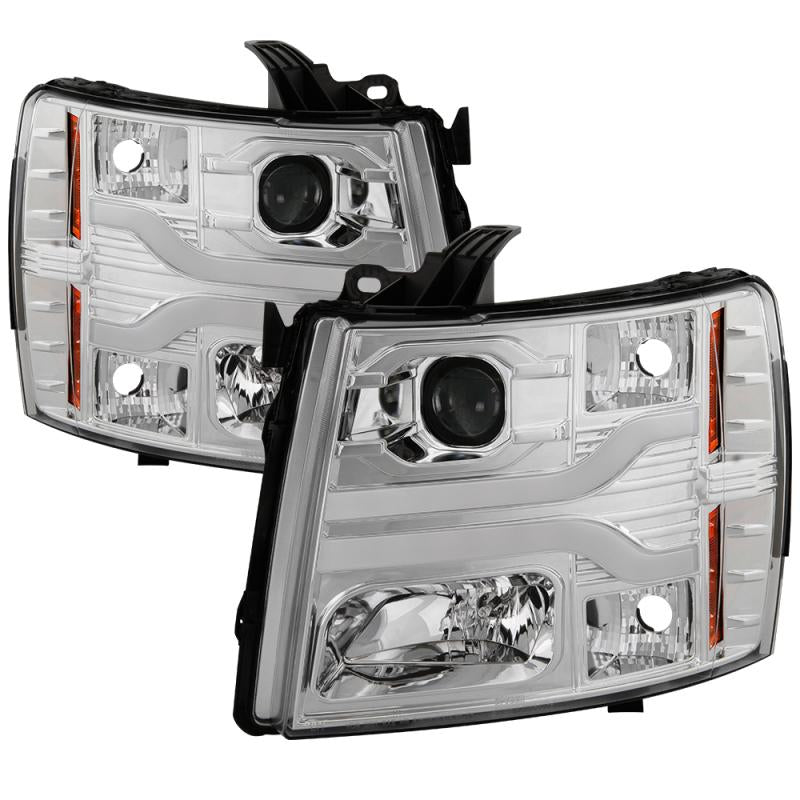 Spyder Chevy Silverado 1500 07-13 Version 3 Projector Headlights - Chrome PRO-YD-CS07V3-LBDRL-C 5083616 Main Image