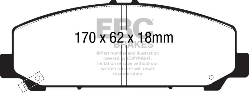 EBC 06-07 Infiniti QX56 5.6 (Akebono) Ultimax2 Front Brake Pads UD1286 Main Image