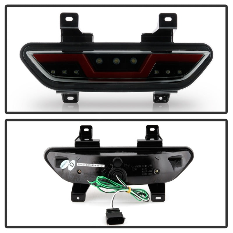 Spyder 15-16 Ford Mustang LED Reverse Lights - Black Smoke w/ Red Bar (ALT-YD-FM15RED-REV-BSM) 5082794