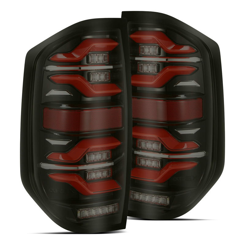 AlphaRex 14-21 Toyota Tundra LUXX LED Taillights Black/Red w/Activ Light/Seq Signal 672050