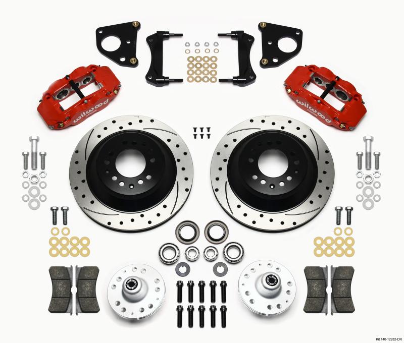 Wilwood Narrow Superlite 6R Front Hub & 1PC Rtr Kit 12.88in Dril -Red 62-72 CDP B & E Body-Drum 140-12282-DR Main Image