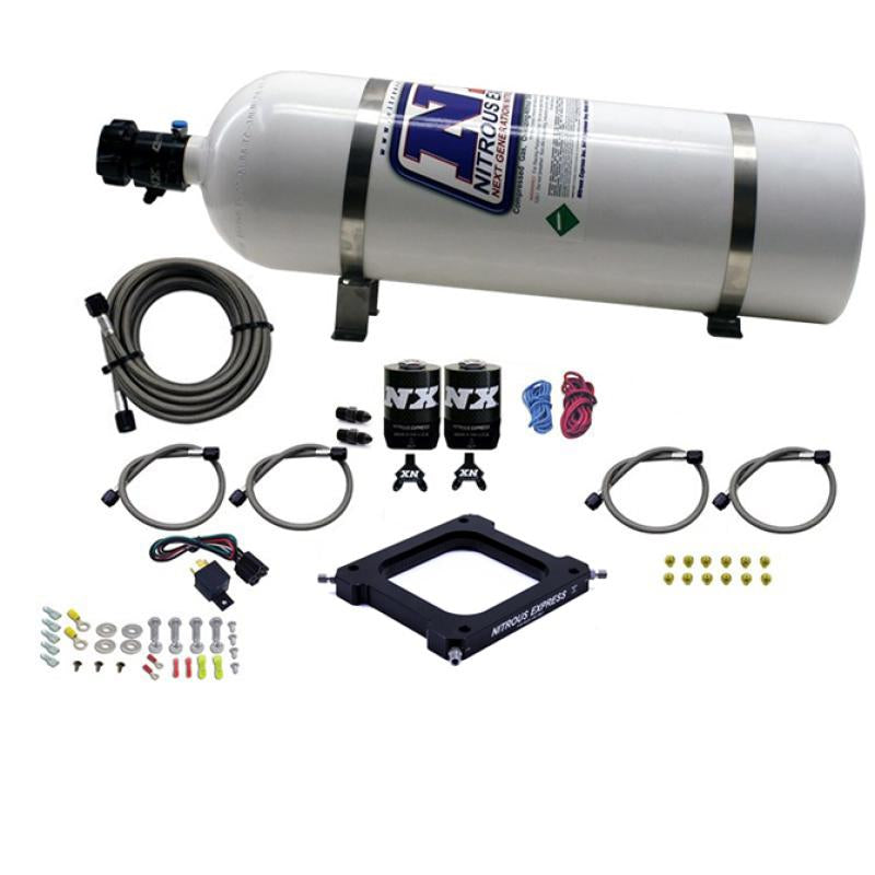 Nitrous Express 4500 Assassin Plate Pro Power Nitrous Kit (100-500HP) w/15lb Bottle 67570-15 Main Image