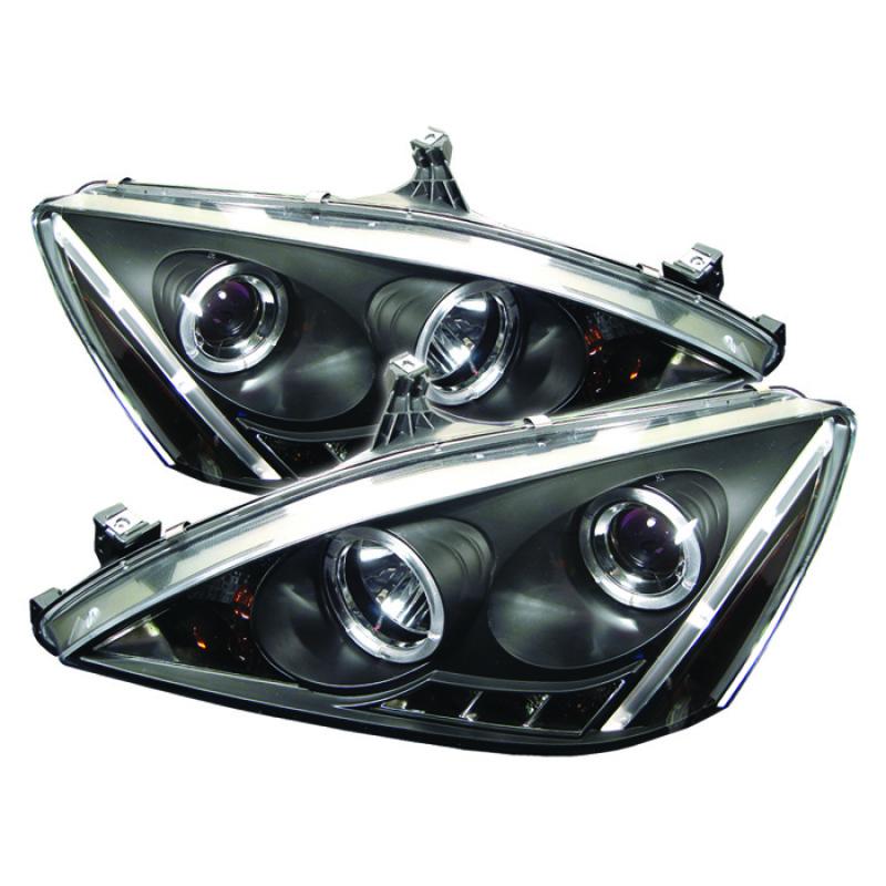 Spyder Honda Accord 03-07 Projector Headlights LED Halo Amber Reflctr LED Blk PRO-YD-HA03-AM-BK 5010636 Main Image