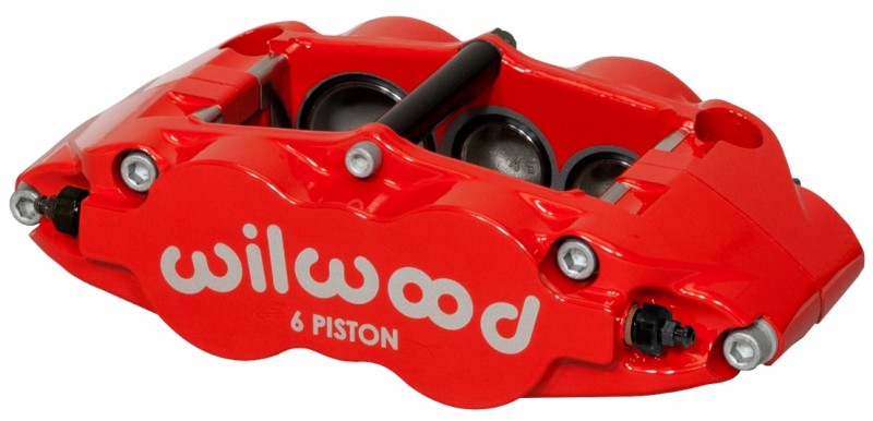 Wilwood Caliper-Forged Narrow Superlite 6R-R/H 1.75/1.25/1.25in Pistons 1.10in Rotor - Red 120-14539-RD